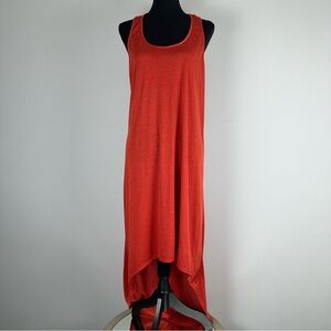 ICY Fashion High Low Orange Dress Women XL Sleeveless Pullover Boho Festival New
